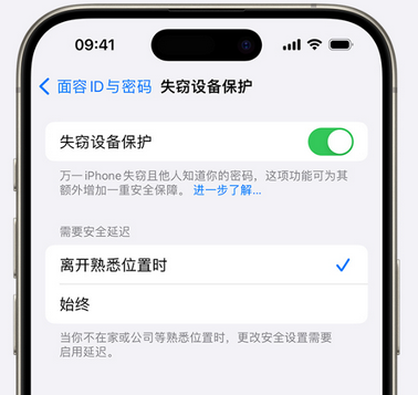 天水苹果手机维修分享iOS17'失窃设备保护'功能是什么？ 